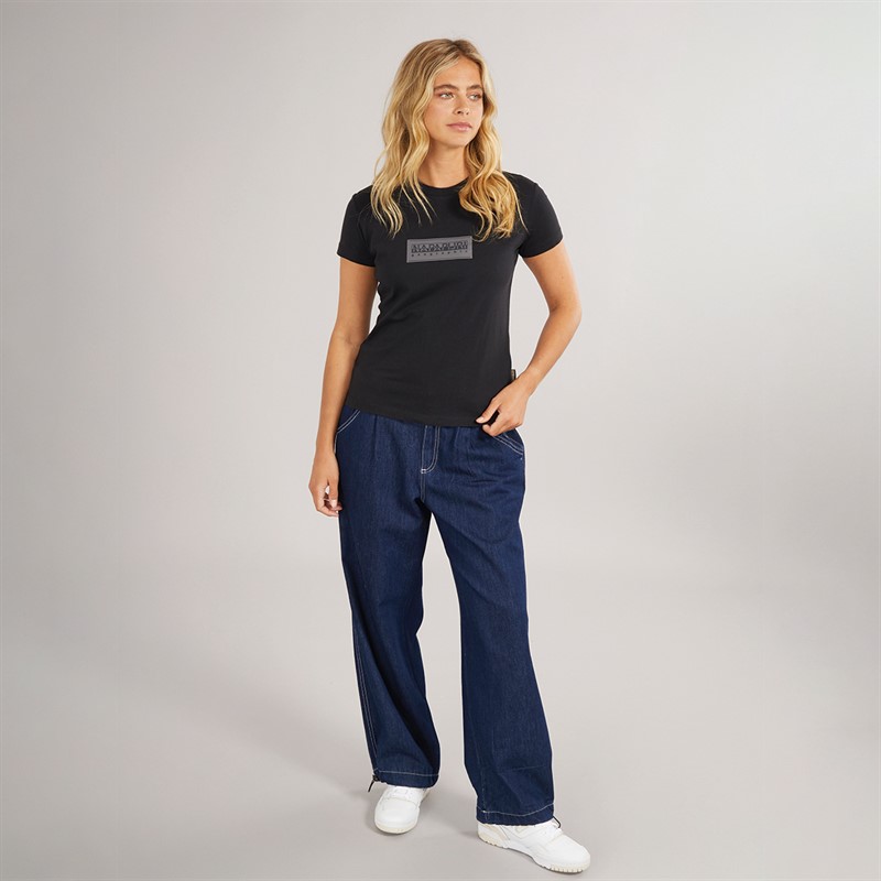 Napapijri Womens Box Logo T-Shirt Black