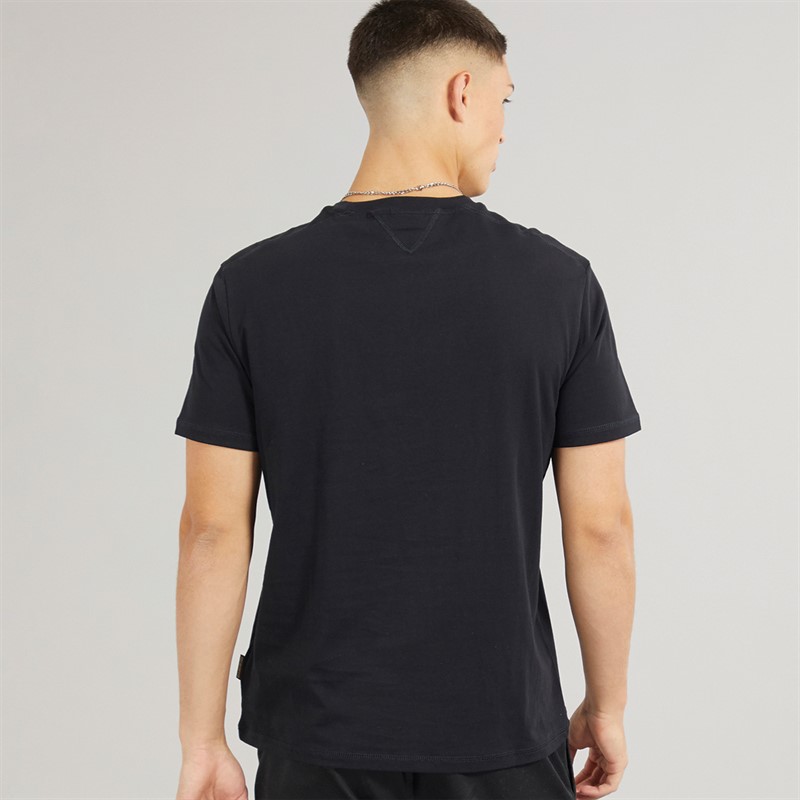 Napapijri Mens Lari Flag Logo T-Shirt Black Beauty