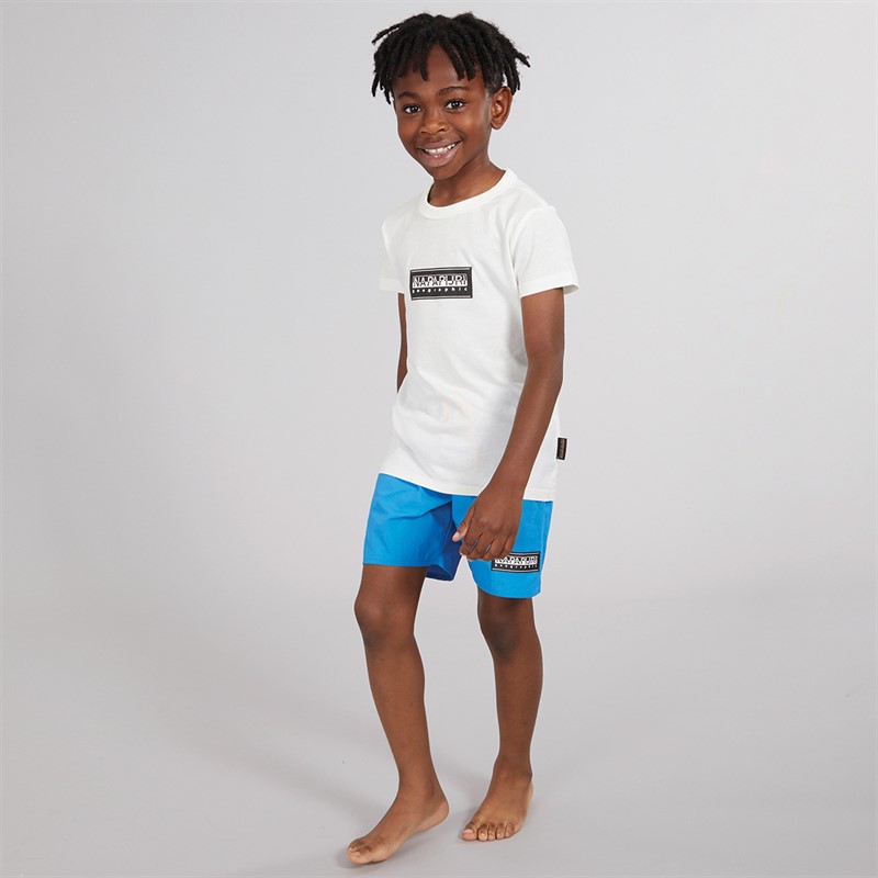 Napapijri Boys Chamois Box Logo Swim Shorts French Blue