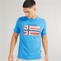 Napapijri Mens Lari Flag Logo T-Shirt French Blue