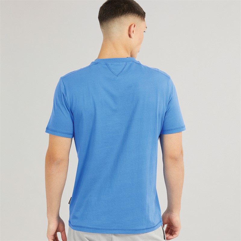 Napapijri Mens Lari Flag Logo T-Shirt French Blue