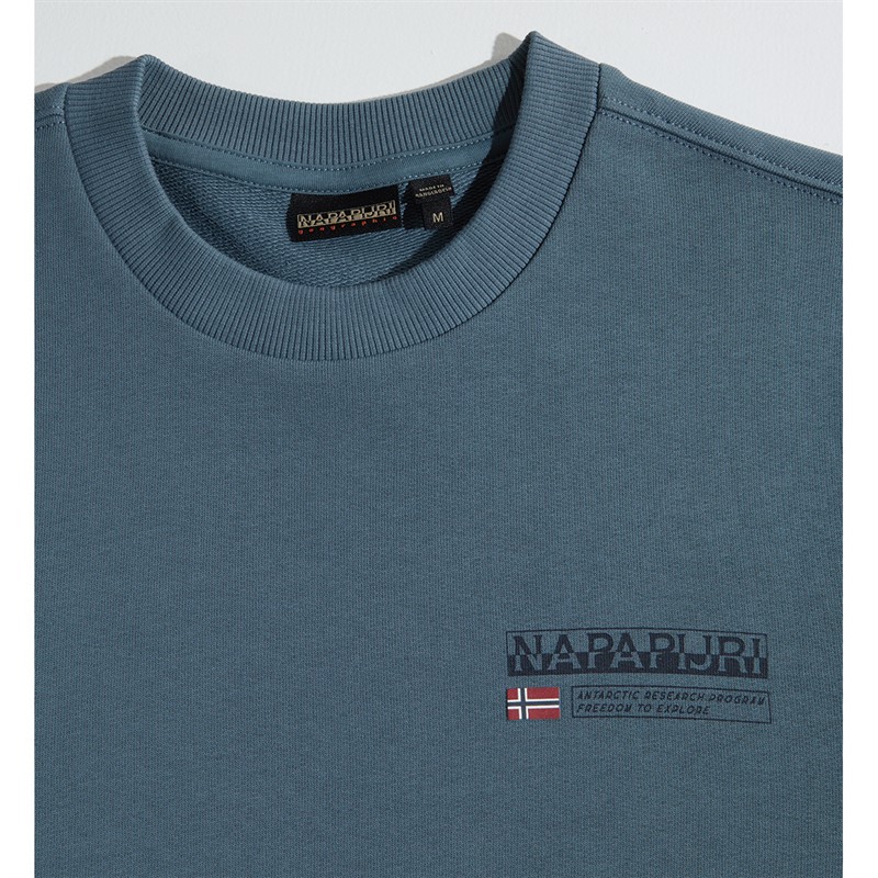 Napapijri Mens Kasba Crew Neck Sweatshirt Stormy Weat