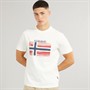 Napapijri Mens Lari Flag Logo T-Shirt White Heron