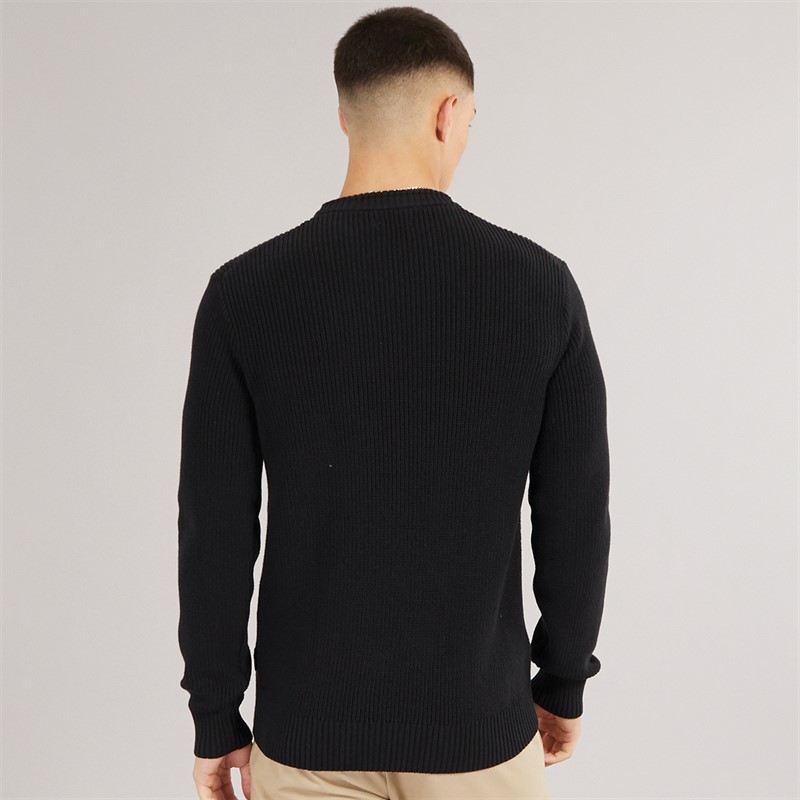 Napapijri Mens Prado Ribbed Knitted Crew Neck Jumper Black Beauty