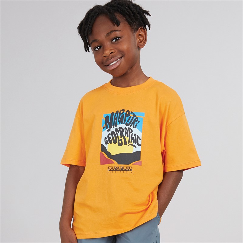 Napapijri Boys Sella Graphic T-Shirt Apricot