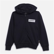 Napapijri Boys Chamois Box Logo Full Zip Hoodie Black
