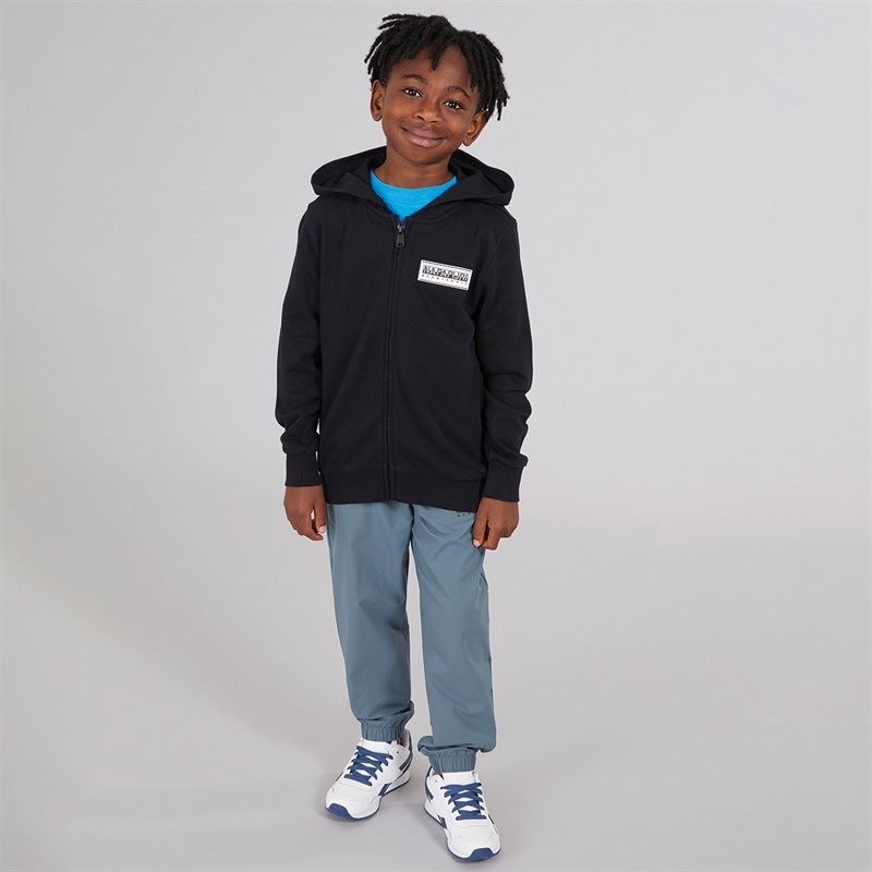 Napapijri Boys Chamois Box Logo Full Zip Hoodie Black
