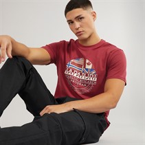 Napapijri Mens Turin Graphic Logo T-Shirt Tibetan Red
