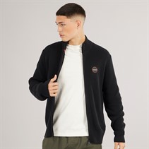 Napapijri Mens Prado Ribbed Knitted Full Zip Jumper Black Beauty