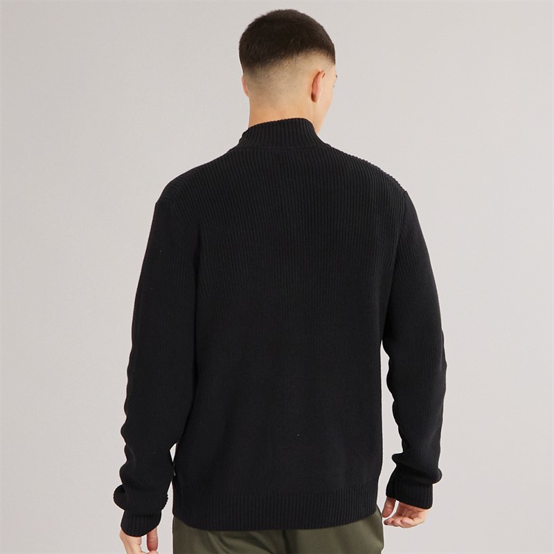Napapijri Mens Prado Ribbed Knitted Full Zip Jumper Black Beauty