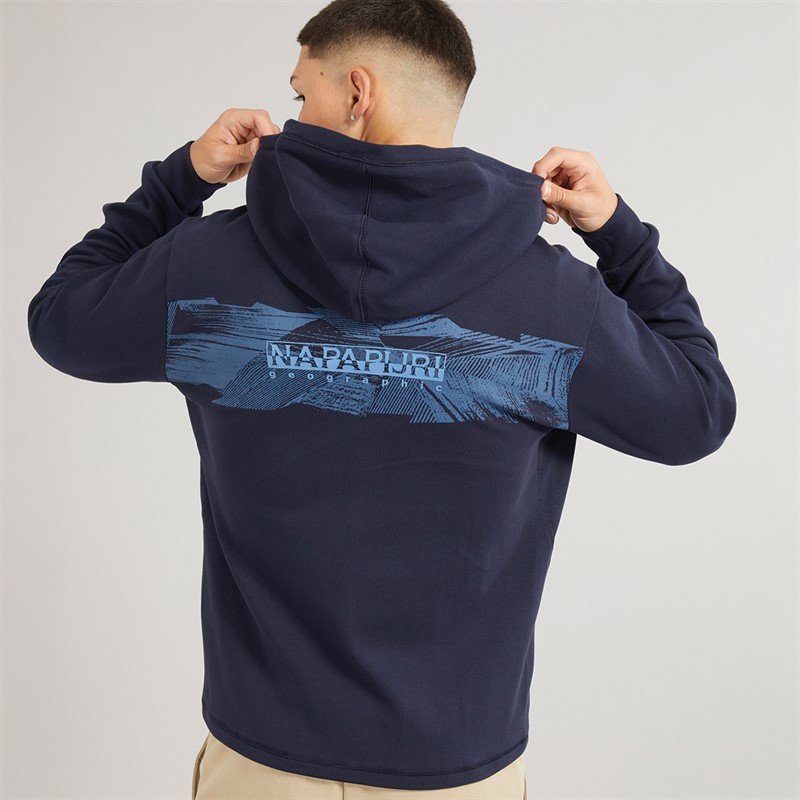 Napapijri Mens Vanni Full Zip Hoodie Blue Marine - Size M
