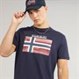 Napapijri Mens Lari Flag Logo T-Shirt Blue Marine