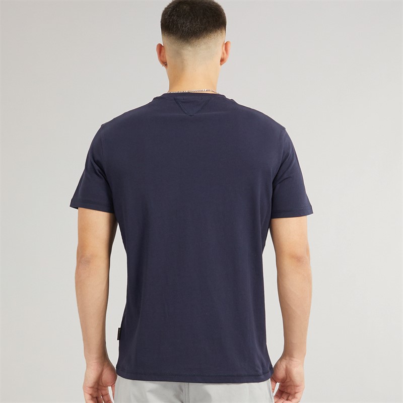 Napapijri Mens Lari Flag Logo T-Shirt Blue Marine