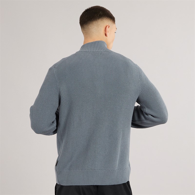 Napapijri Mens Prado Ribbed Knitted Full Zip Jumper Stormy Weat