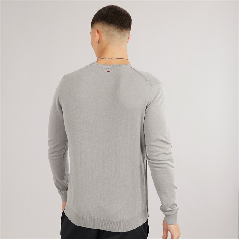 Napapijri Mens Decatur 5 Knitted Crew Neck Jumper Ultimate Grey