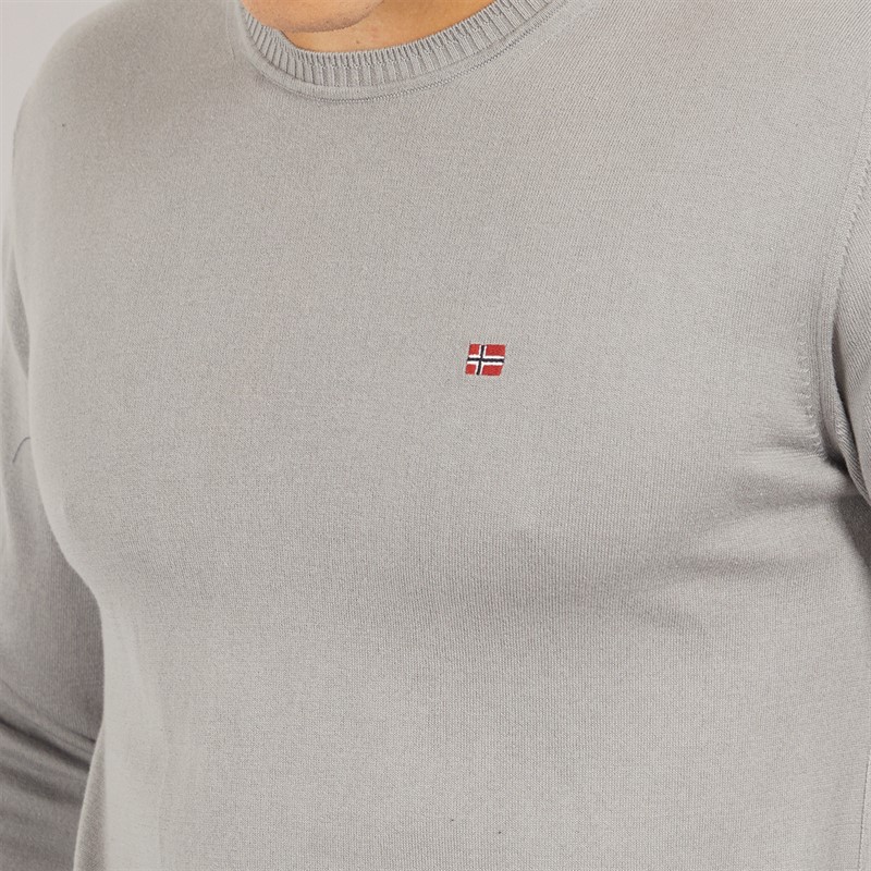 Napapijri Mens Decatur 5 Knitted Crew Neck Jumper Ultimate Grey