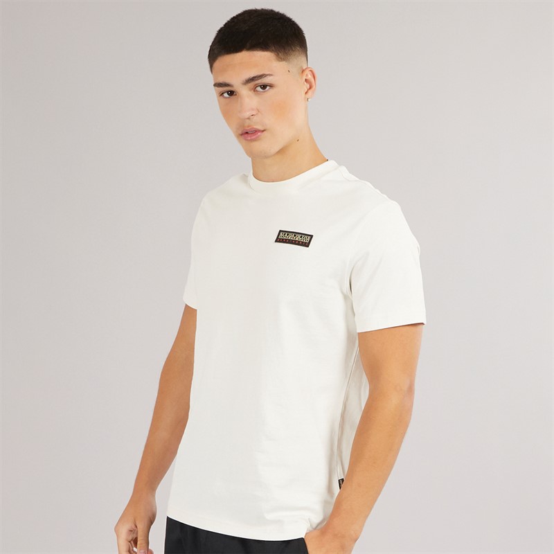 Napapijri Mens Iaato Left Chest Logo T-Shirt White