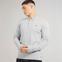 Napapijri Mens Ealis Long Sleeve Polo Shirt Ultimate Grey