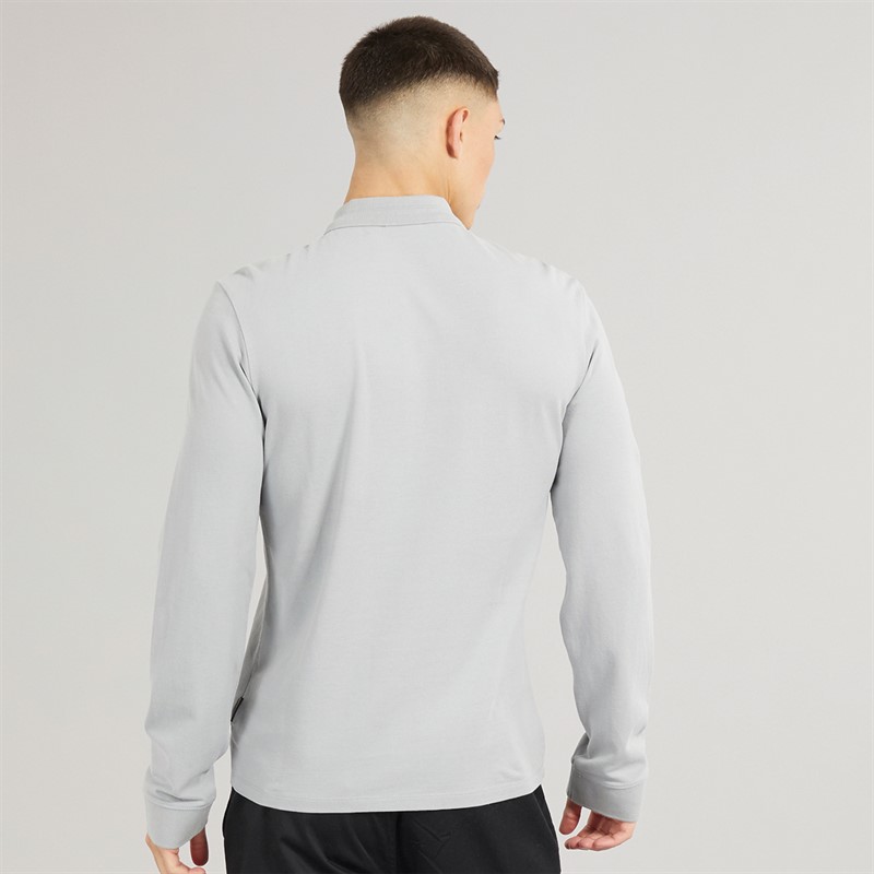 Napapijri Mens Ealis Long Sleeve Polo Shirt Ultimate Grey
