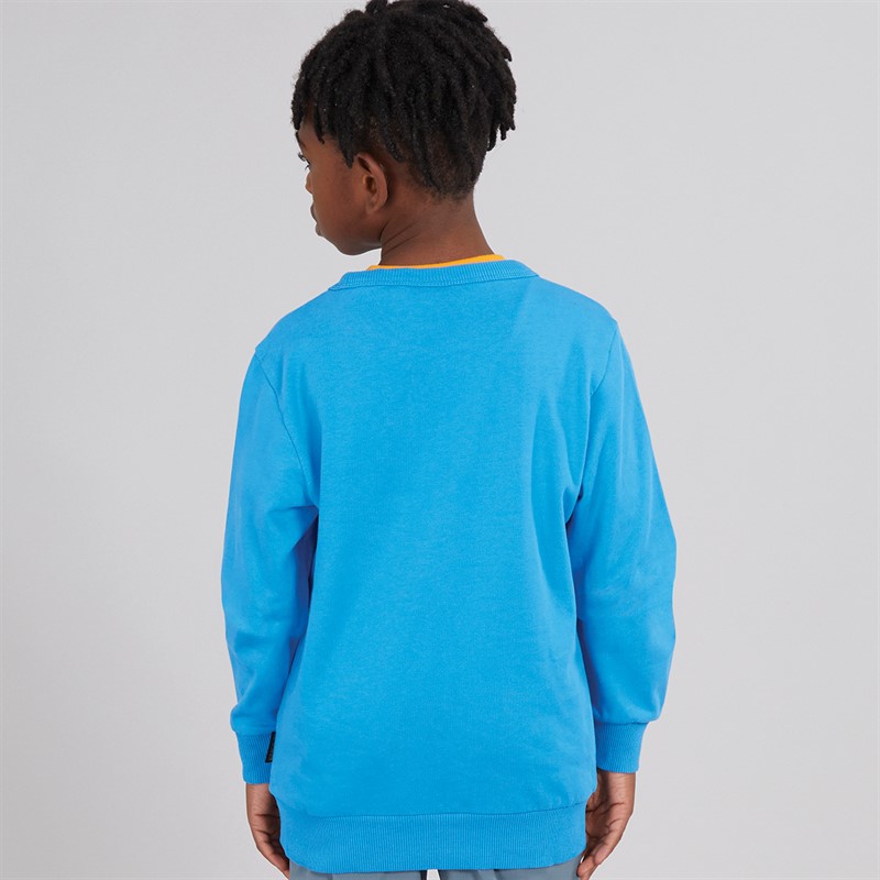 Napapijri Boys Chamois Box Logo Crew Neck Sweatshirt French Blue