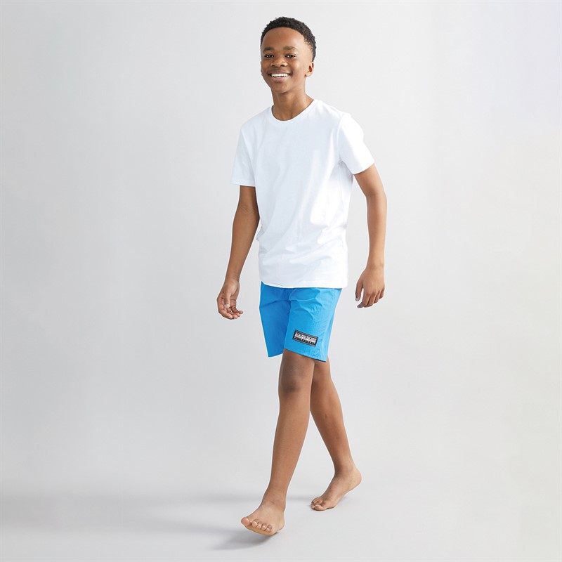 Napapijri Junior Boys Chamois Box Logo Swim Shorts French Blue