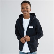 Napapijri Junior Boys Chamois Box Logo Full Zip Hoodie Black