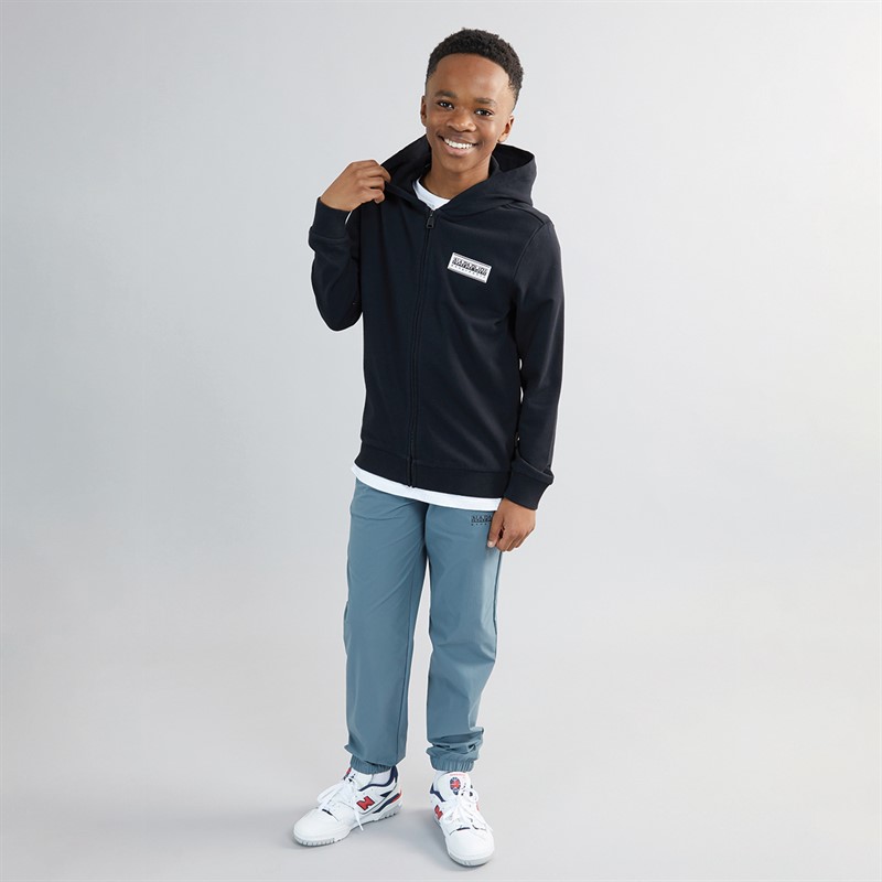 Napapijri Junior Boys Chamois Box Logo Full Zip Hoodie Black