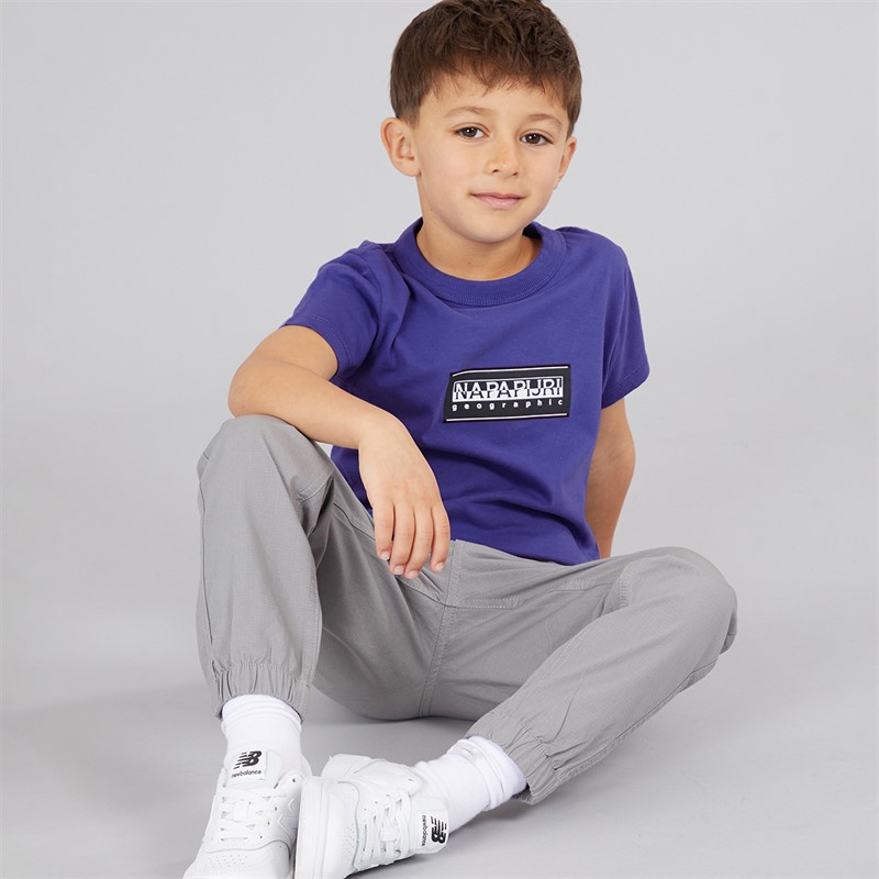 Napapijri Boys Chamois Large Logo T-Shirt Royal Blue