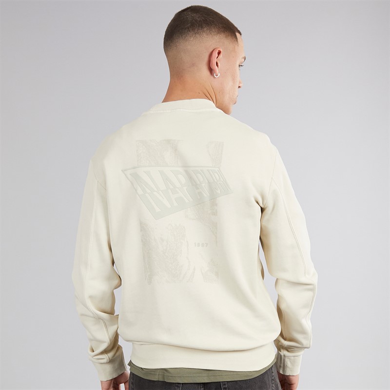 Napapijri Mens Aren Crewneck Sweatshirt Beige Dimity