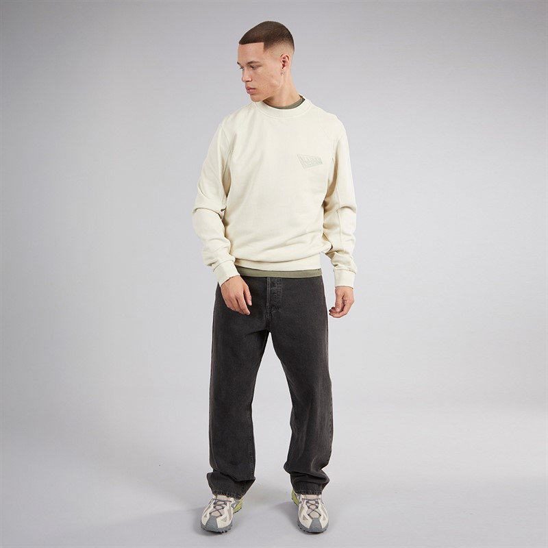 Napapijri Mens Aren Crewneck Sweatshirt Beige Dimity
