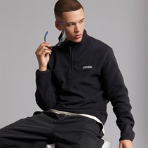 Napapijri Mens Dergana Half Zip Fleece Jacket Black Beauty