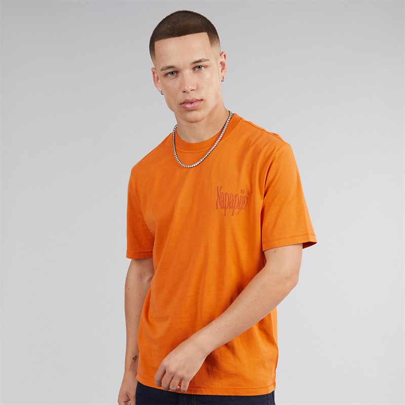 Napapijri Mens Turrach T-Shirt Orange Pumpkin