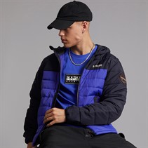 Napapijri Mens Gesar Water-Resistant Windproof Padded Hooded Jacket Royal Blue