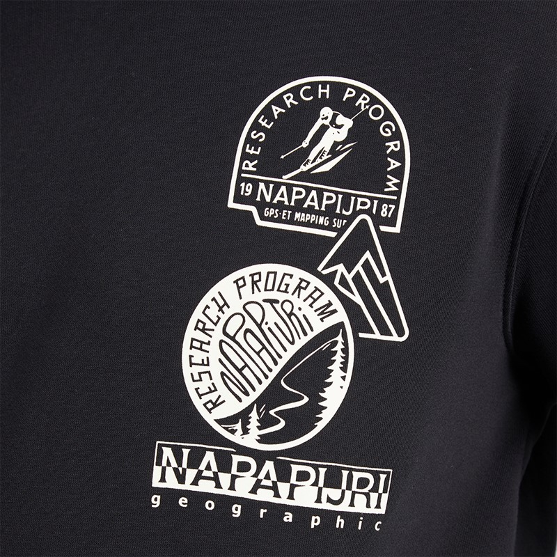 Napapijri Mens Funes Graphic Hoodie Black Beauty