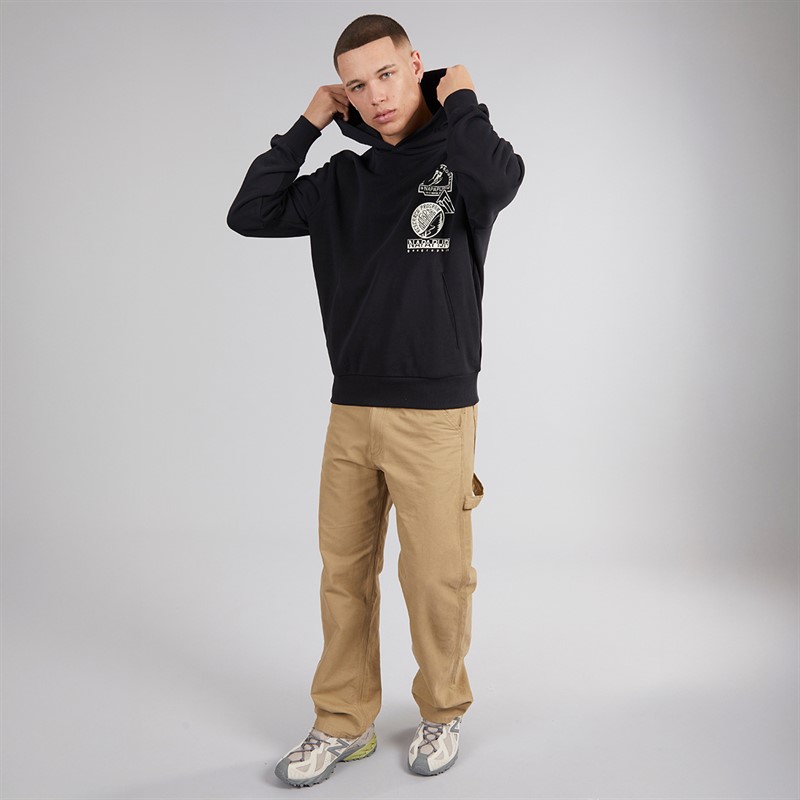 Napapijri Mens Funes Graphic Hoodie Black Beauty