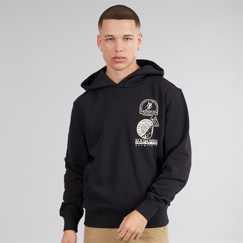 Napapijri Mens Funes Graphic Hoodie Black Beauty