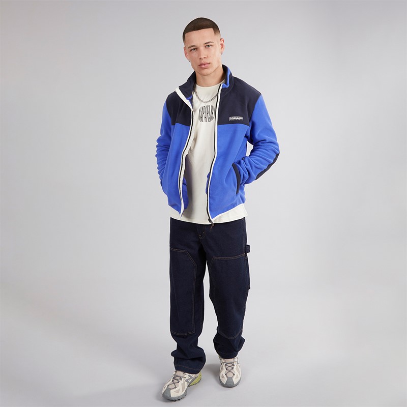 Napapijri Mens Dergana Full Zip Fleece Jacket Royal Blue