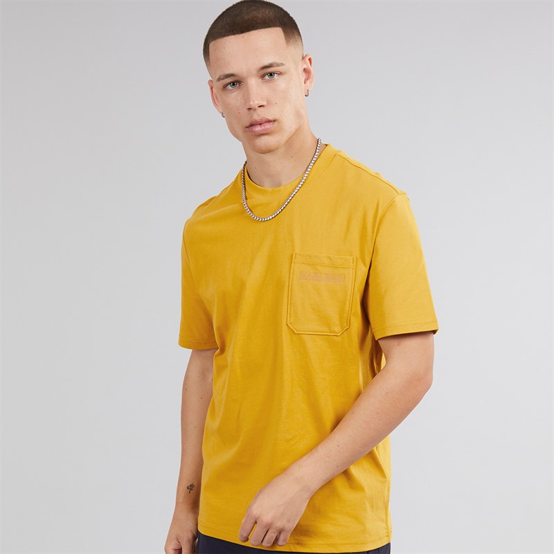 Napapijri Mens Fanes Pocket T-Shirt Gold Flake