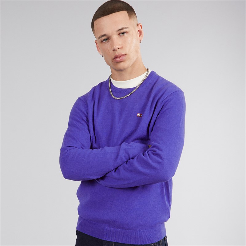 Napapijri Mens Damavand Wool Crew Neck Knit Royal Blue