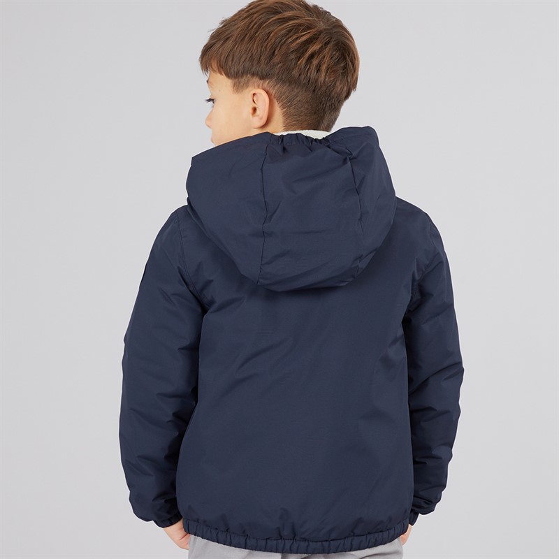 Napapijri Boys Matia Water Resistant Windproof Hooded Jacket Blue Marine