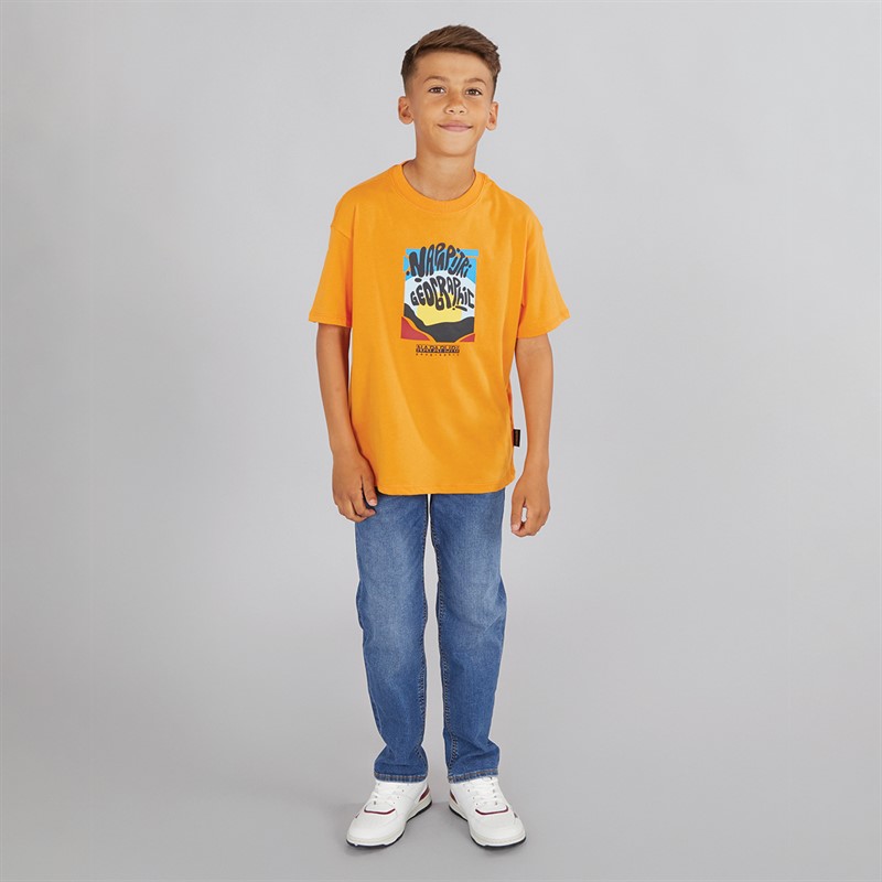 Napapijri Junior Boys Sella Graphic T-Shirt Apricot