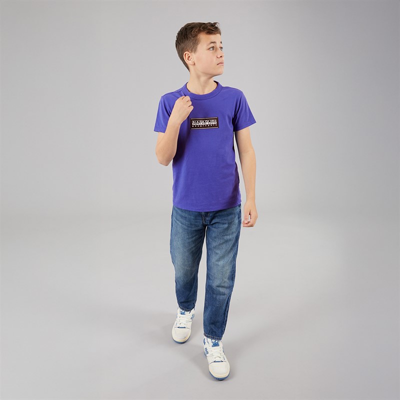 Napapijri Junior Boys Chamois Large Logo T-Shirt Royal Blue