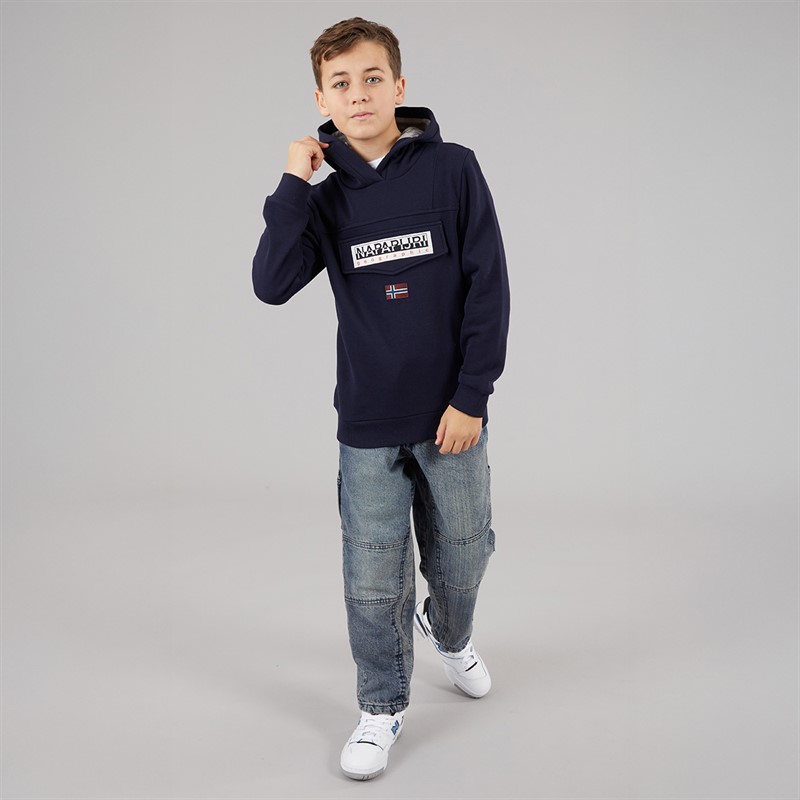 Napapijri Junior Boys Burgee Winter 3 Hoodie Blue Marine