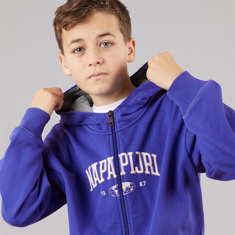 Napapijri Junior Boys Inot Full Zip Hoodie Royal Blue