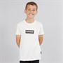 Napapijri Junior Boys Chamois Box Logo T-Shirt White Heron