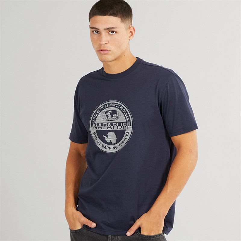 Napapijri Mens Bollo Nautical Logo T-Shirt Blue Marine