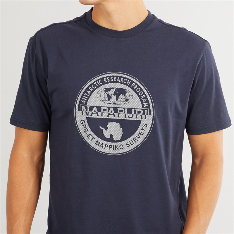 Napapijri Mens Bollo Nautical Logo T-Shirt Blue Marine