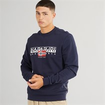 Napapijri Mens Aylmer Crew Neck Sweatshirt Blue Marine