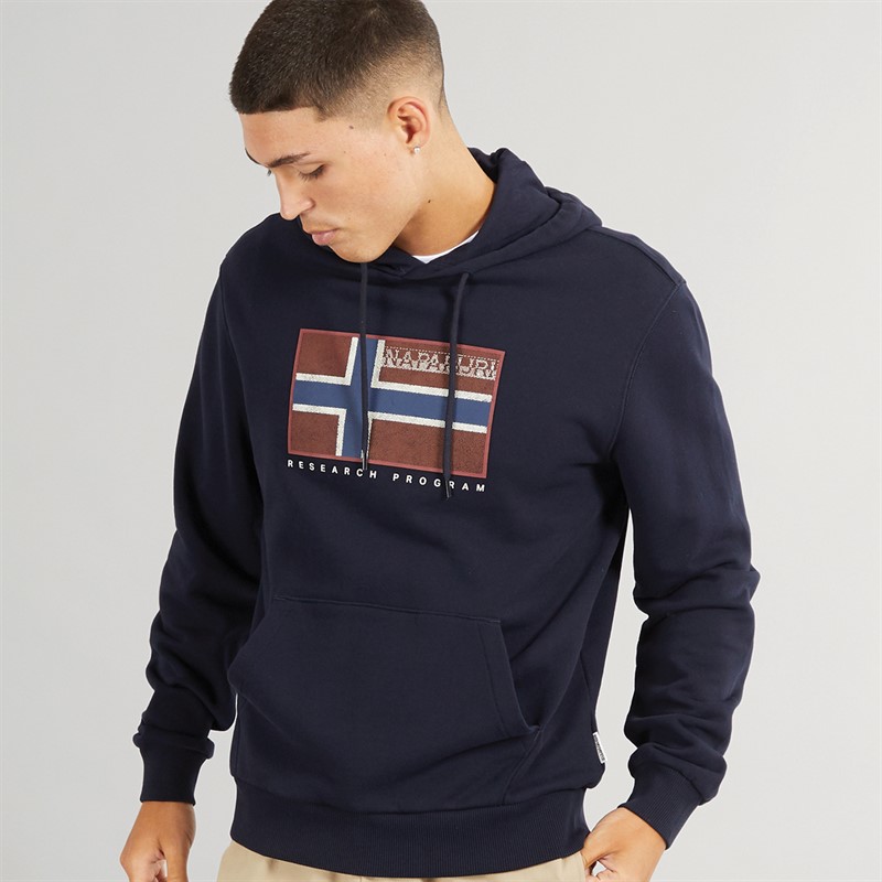 Napapijri Mens Bemiles Hoodie Blue Marine - Size S