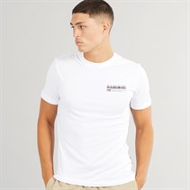 Napapijri Mens Kasba Left Chest Logo T-Shirt Bright White